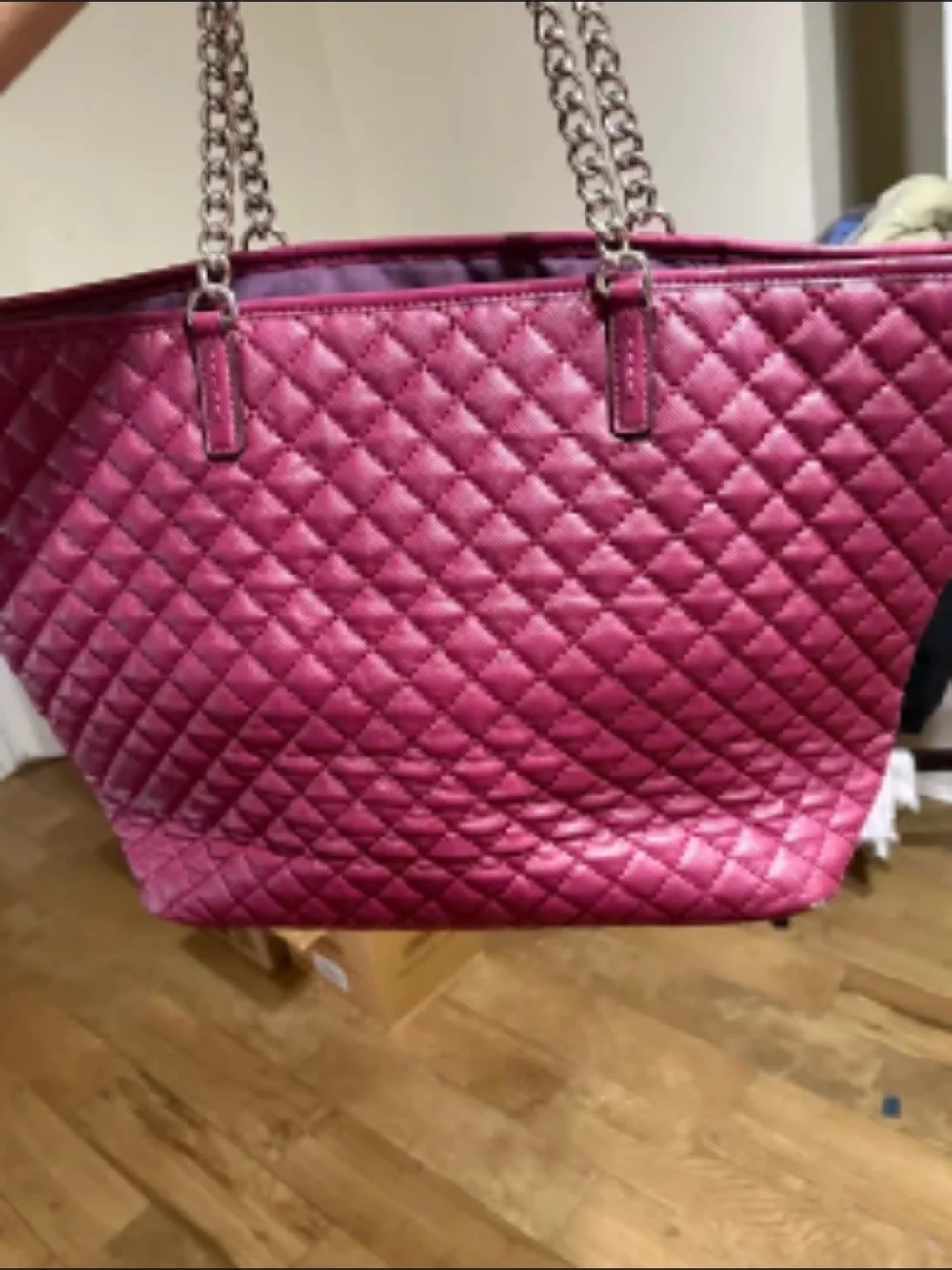 Coach Quilted Cahain-Handle Tote Bag in Pink - PROJECT